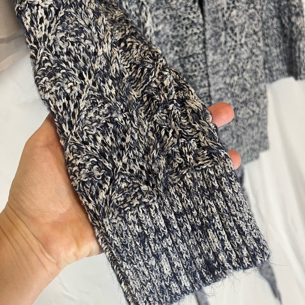 Westport Blue and White Open Knit Cardigan - Picture 5 of 10